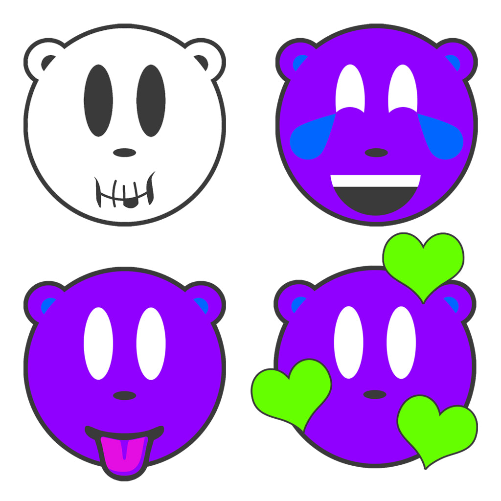 PURPLE BEARMOJIS - STICKER COLLECTION